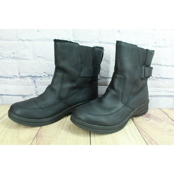 LL Bean Waterproof Black Leather Pull-On Ankle Boots Size 11 M #504758 - Picture 2 of 9